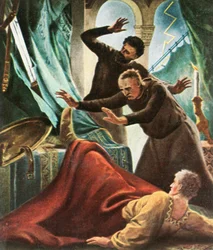 Henrik V träffas av blixten i det kejserliga huset i Goslar, 1936.