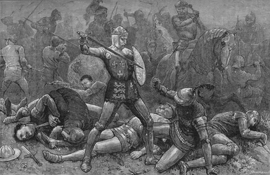 Henry och Alencon i Agincourt, 25 oktober 1415, c1880