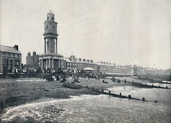 Herne Bay - Fronten, visar klocktornet, 1895