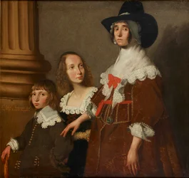 Hester Tradescant och hennes styvbarn, John och Frances, c1644
