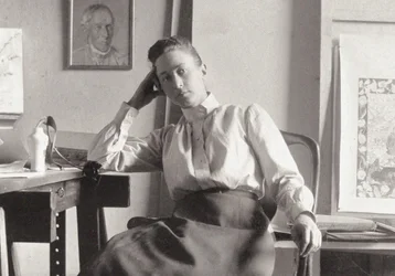 Hilma af Klint in her studio at Hamngatan, Stockholm, c. 1895.