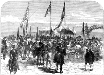 Hans kungliga höghet tar emot adressen till Glenelg Corporation, Australien, 1868