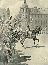 Hissar den brittiska flaggan i Pretoria: Lord Roberts Leading Cheers for the Queen, 1900, 1901.