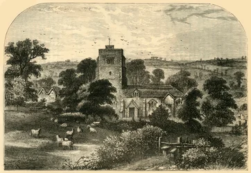 Hornsey kyrka 1750, c1876.