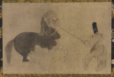 Häst och skötare, Momoyama-perioden, 1568-1615.