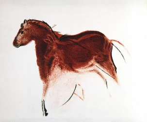 Häst och hind, paleolitisk grottmålning från Altamira, södra Spanien, c16 000-c9000 f.Kr.