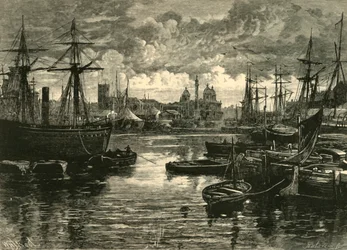 Skrov, från hamnen, 1898.