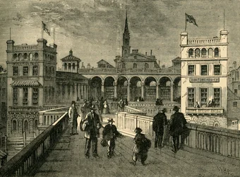Hungerford Market, från bron, 1850, 1881.