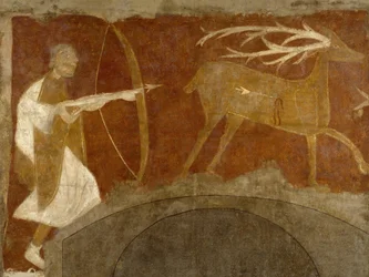 Jaktscen, första hälften av 1100-talet möjligen 1129-34.