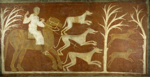 Jaktscen, första hälften av 1100-talet möjligen 1129-34.