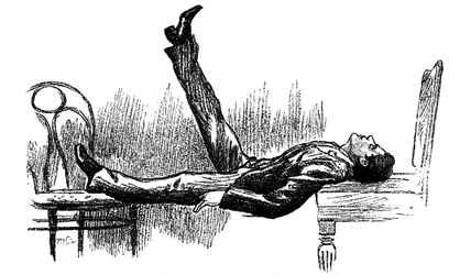 Hypnotiserad subjekt i ett tillstånd av katalepsi, 1891