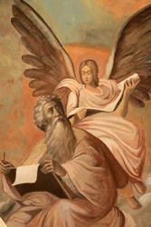 Ikon på Aghiou Pavlou kloster på berget Athos Saint Matthew Grece