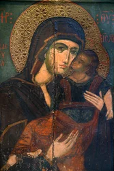 Ikon i Pedoulas bysantinska museum: Jungfrun Eleousa