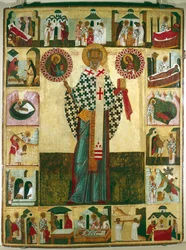 Ikon av St Nicholas, ryska