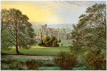 Ilam Hall, Staffordshire, hem för familjen Hanbury, c1880