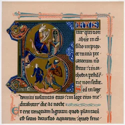 Upplyst initial bokstav B, 1200-talet, 1901