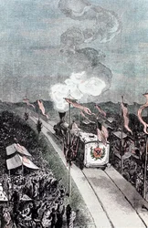 Illustration från Från jorden till månen av Jules Verne, 1865