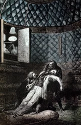 Illustration från Från jorden till månen av Jules Verne, 1865
