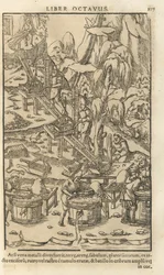 Illustration från De re metallica libri XII av Georgius Agricola, 1556