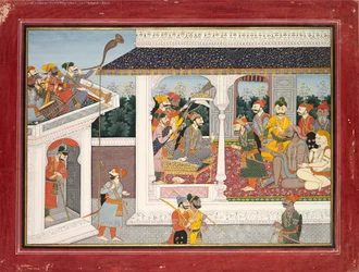 Illustration till den tionde och elfte boken Purana, ca. 1830.
