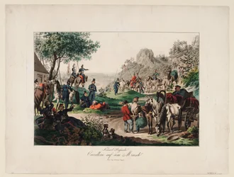 Imperialistiskt ryskt kavalleri på marschen, 1813