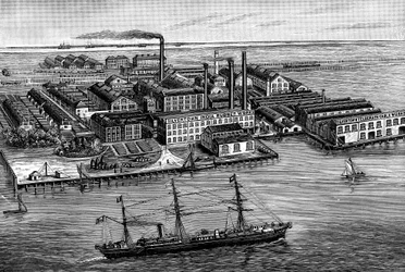 India Rubber, Gutta Percha and Telegraph Works Company fabrik, Silvertown, London, 1887