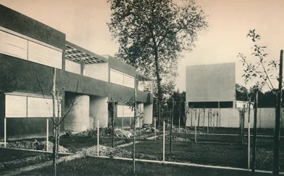 Industrial Housing Scheme i Pessac, nära Bordeaux. Arkitekter, Le Corbusier och Pierre Jeanneret,