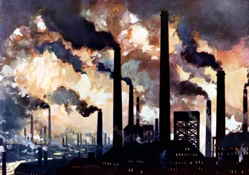 Industriell förorening, Sheffield, Yorkshire, c1925