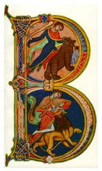 Initial B, Bible, Winchester, c1160-1170, 1930