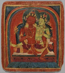Initieringskort Tsakalis: Bodhisattva Samantabhadhra, tidigt 1400-tal.