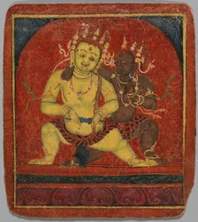Initieringskort Tsakalis: Mahakala, tidigt 1400-tal.