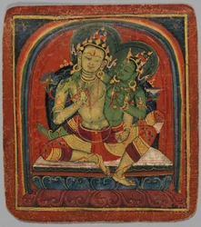 Initieringskort Tsakalis: Manjushri, tidigt 1400-tal.