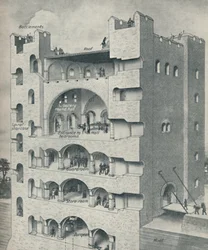 Inne i Donjon av ett Normandiskt slott, c1934