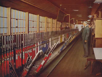 Inside the Locomotive Yard Signal-Box, York, 1926