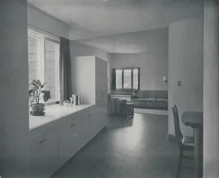 Interiör - House at Fairfax, Kalifornien av Francis Ellsworth Lloyd, 1942