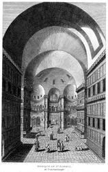 Interiör av Hagia Sofia, Konstantinopel, gravyr, 1815