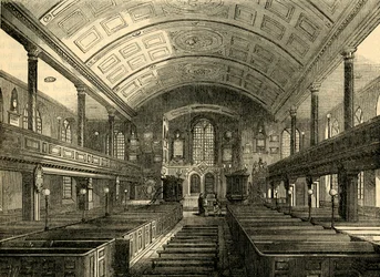 Interiör av Kensington Church, 1850, c1876.