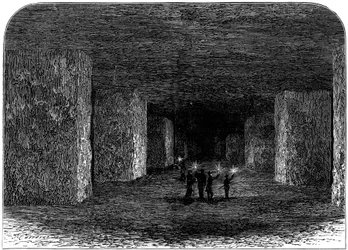 Interiör av Marston Salt Mine, Northwich, Cheshire, England, c1880