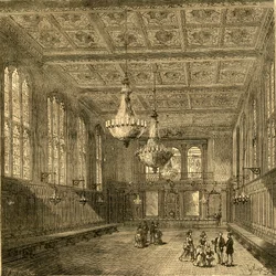 Interiör av Merchant Taylors Hall, 1897.