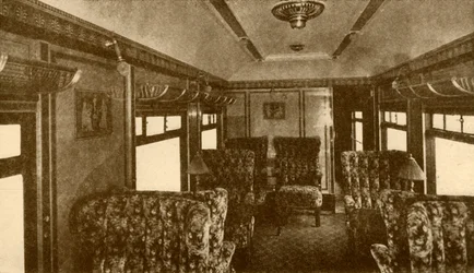 Interiör av Pullman Car, Marjorie, Southern Railway, 1930.