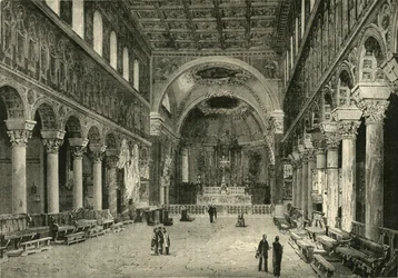 Interiör av San Apollinare Nuovo, Ravenna, 1890.