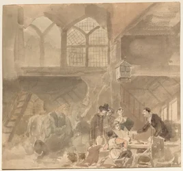Interiör av ett värdshus, 1800-tal.