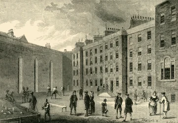 Fleetfängelsets inre - The Racket-Court, c1872.