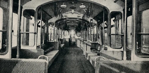 Interiör av den senaste typen av tubbuss, 1926