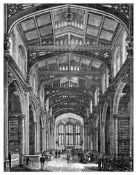 Interiör av biblioteket, Guildhall, City of London, 1886