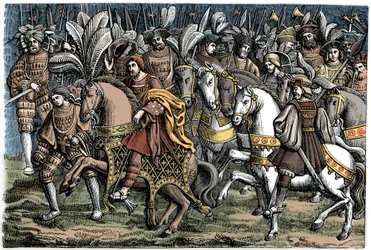 Intervju mellan Franciskus I och Henrik VIII, på gulddukens fält, 1520, 1870.
