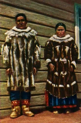 Inuitfolk från Alaska, norra USA, c1928.