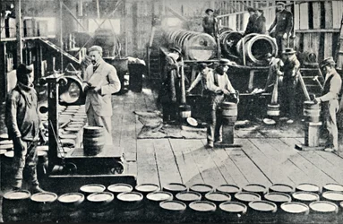 Jod förbereds för transport i Salitreras i Tarapaca, 1911