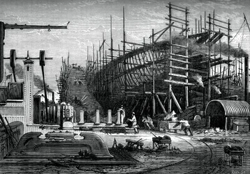 Järnskepp, Mrs Samudas gård, Isle of Dogs, London, c1880