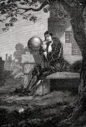 Isaac Newton, engelsk vetenskapsman och matematiker, 1600-talet c1880
